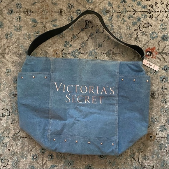 Victoria's Secret Handbags - NWT Victoria Secret denim blue weekender tote